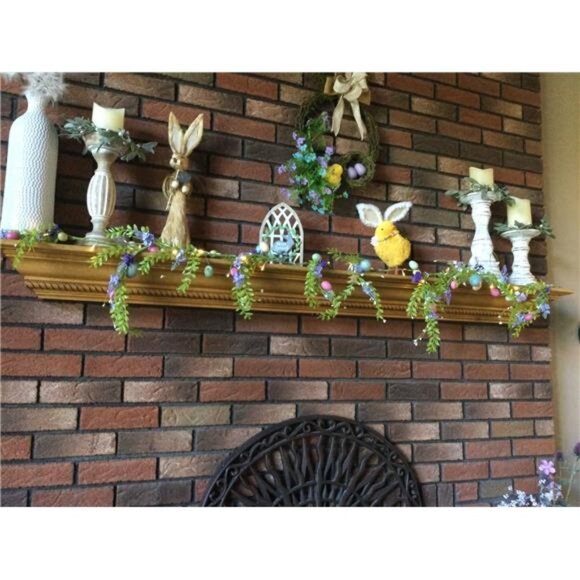 6 FT Easter Garland, Lighted Artificial Garlands with Egg, 20 LED Lights - Picture 2 of 10